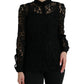 Dolce & Gabbana Elegant Floral Lace Blouse Top