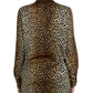 Dolce & Gabbana Elegant Brown Animal Print Silk Blouse