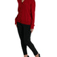 Dolce & Gabbana Elegant Red V-Neck Wool Cardigan