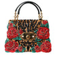 Dolce & Gabbana Chic Leopard Embellished Tote with Red Roses!