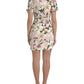 Dolce & Gabbana Elegant Pink Lily Print Sheath Dress