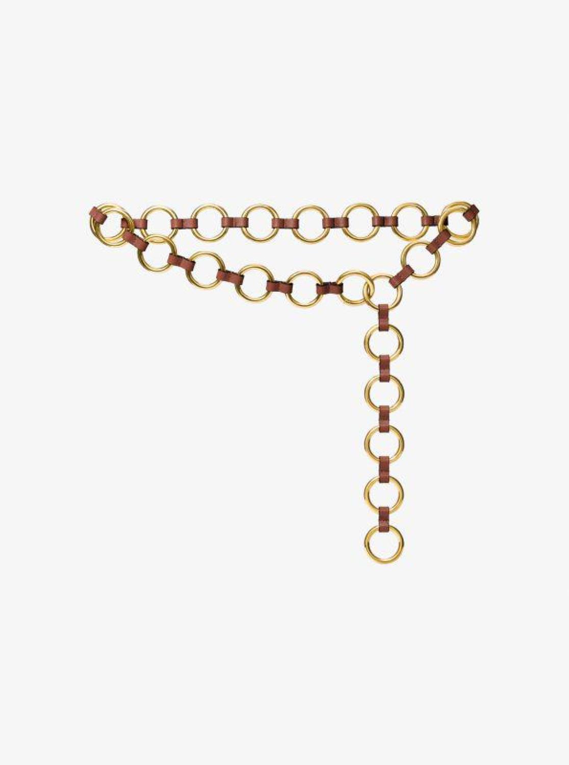 Marisa Gold-Tone and Leather Ring Belt