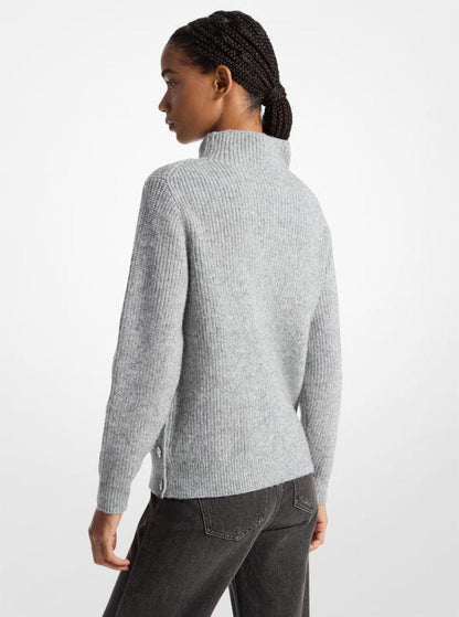 Ribbed Funnel Neck Sweater