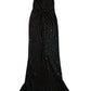 Women's Sequin Mermaid Front Twist Evening Gown In Black