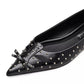 Kat Studded Leather Ballerina Flats