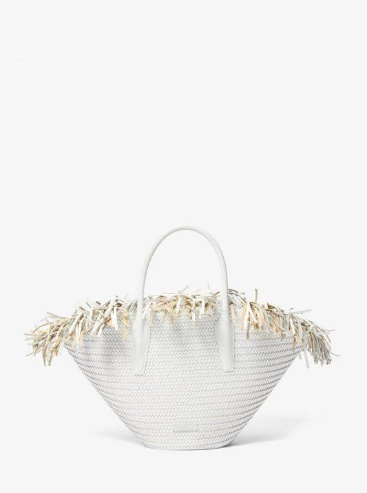 Sardinia Large Hand-Woven Leather Basket Tote Bag