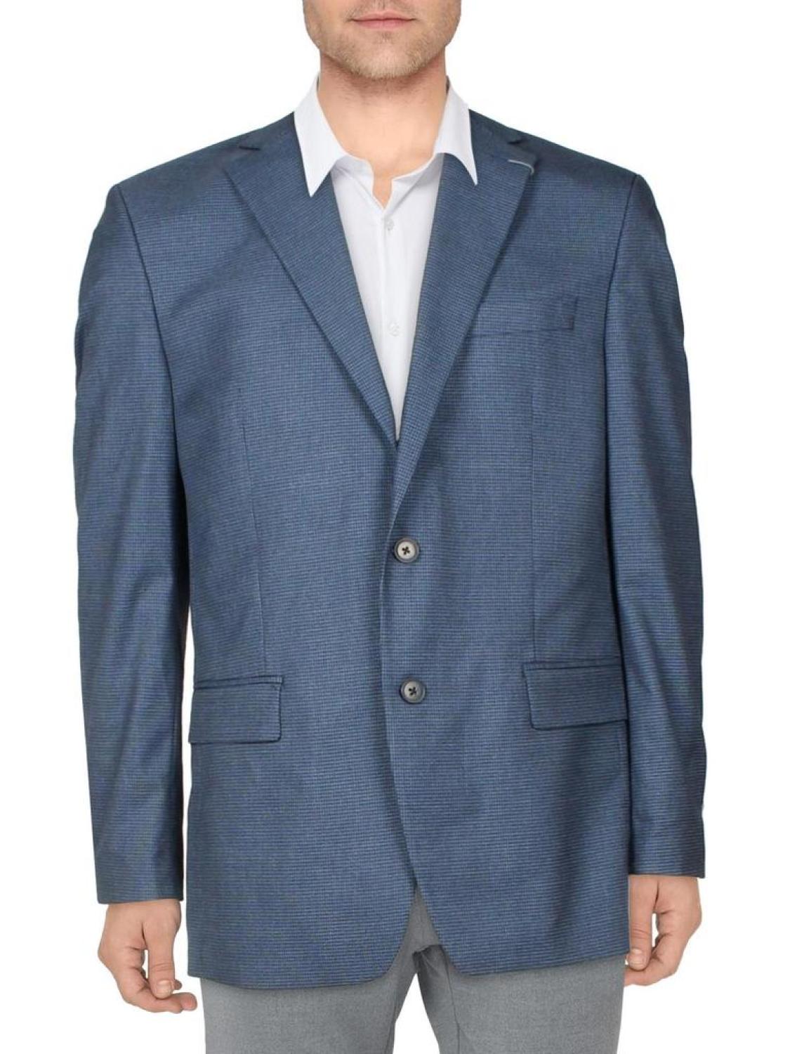 Kelson Mens Woven Houndstooth Two-Button Blazer