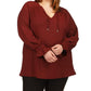 Plus Size Solid Raglan Peasant Tunic