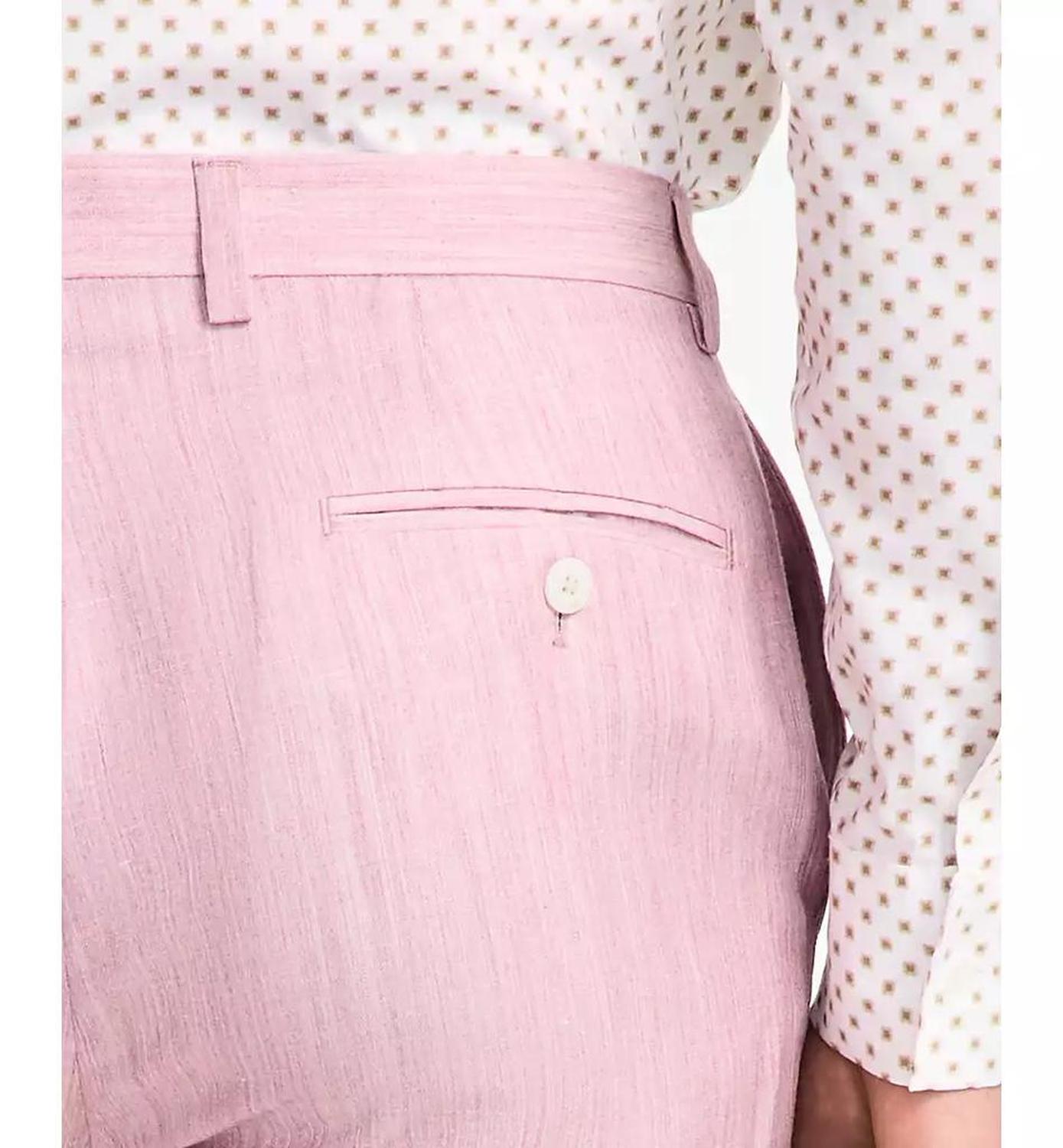 Men's Classic Fit Pink Suit Pants