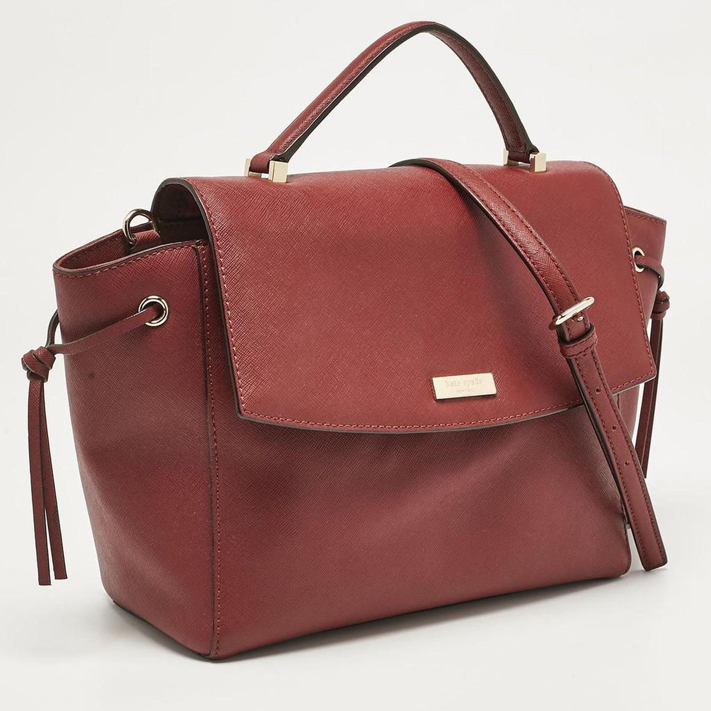 Maroon Leather Way Lilah Top Handle Bag