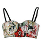 Dolce & Gabbana Multicolor Floral Bustier Crop Top