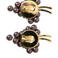 Dolce & Gabbana Purple Grape Pearl Sicily Gold Brass Floral Clip On Earrings