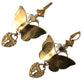 Dolce & Gabbana Gold Purple Crystal Butterfly Heart Locket Earrings