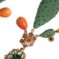 Dolce & Gabbana Green Cactus Crystal Clip On Jewelry Dangling Earrings