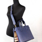 Burberry Banner Medium Regency Blue Leather Tote Crossbody Handbag Purse