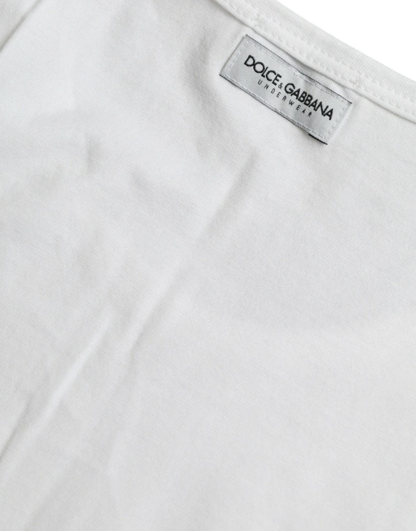 Dolce & Gabbana White Cotton Round Neck Crewneck Underwear T-shirt