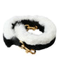 Dolce & Gabbana Black White Lapin Fur Accessory Shoulder Strap