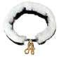 Dolce & Gabbana Black White Lapin Fur Accessory Shoulder Strap