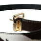 Dolce & Gabbana Brown White Zebra Pony Hair Gold Buckle Belt