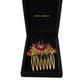 Dolce & Gabbana Gold Brass Crystal Heart Women Hair Comb