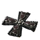 Dolce & Gabbana Black Crystals Embellished Cross Pin Brooch