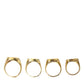 Dolce & Gabbana Gold Brass KING Enamel Set of 4 Ring