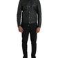 Dolce & Gabbana Black Leather Fur Collar Biker Coat Jacket