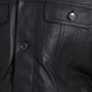 Dolce & Gabbana Black Leather Fur Collar Biker Coat Jacket