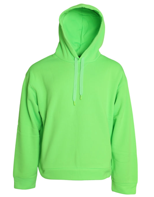 Dolce & Gabbana Neon Green Hooded Top Pullover Sweater