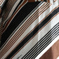 Dolce & Gabbana Brown White Silk Striped Short Sleeve Shirt