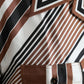 Dolce & Gabbana Brown White Silk Striped Short Sleeve Shirt