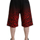 Dolce & Gabbana Red Leopard Print Cotton Bermuda Shorts