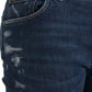 Dolce & Gabbana Blue Slim Fit Cotton Skinny Men Denim Jeans