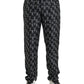 Dolce & Gabbana Black Horseshoe Print Silk Pants