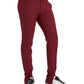 Dolce & Gabbana Red Wool Men Slim Fit Dress Pants