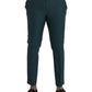 Dolce & Gabbana Green Wool Skinny Slim Dress Pants