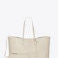 Saint Laurent White Calf Leather Tote Shoulder Bag