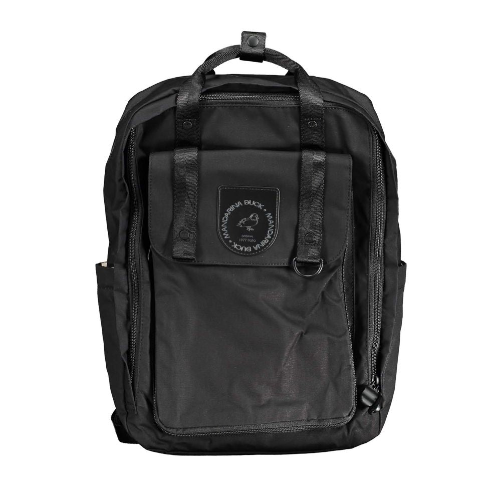 Mandarina Duck Black Cotton Backpack