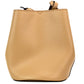 Burberry Lorne Small Camel Haymarket Check Pebble Leather Bucket Handbag Purse