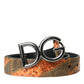 Dolce & Gabbana Patchwork Python Leather Logo Buckle Belt Men