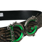 Dolce & Gabbana Brown Zebra Leather Metal Logo Buckle Belt