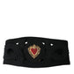 Dolce & Gabbana Black Canvas Embellished Waist Women Belt