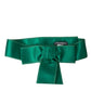 Dolce & Gabbana Green Silk Satin Waist Women Belt