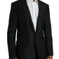 Dolce & Gabbana Black Wool Notch SingleBreasted Coat Blazer