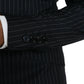 Dolce & Gabbana Black Stripe SICILIA Double Breasted Coat Blazer