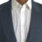 Dolce & Gabbana Blue Linen NAPOLI Single Breasted Coat Blazer