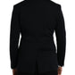 Dolce & Gabbana Black Wool Notch Single Breasted Coat Blazer