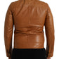 Dolce & Gabbana Brown Lamb Leather Full Zip Blouson Jacket