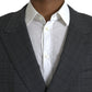 Dolce & Gabbana Gray Plaid Wool MARTINI Formal 2 Piece Suit