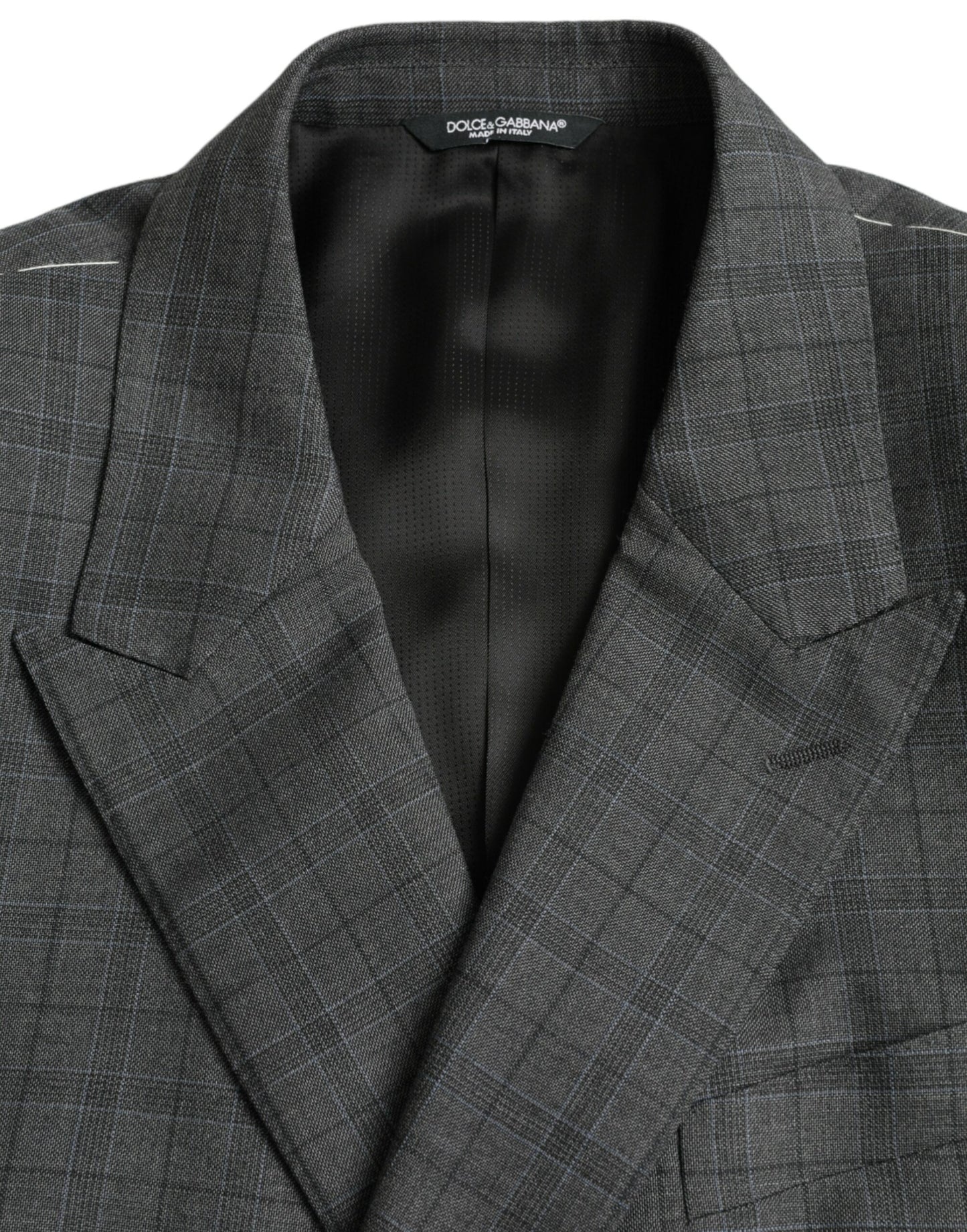 Dolce & Gabbana Gray Plaid Wool MARTINI Formal 2 Piece Suit